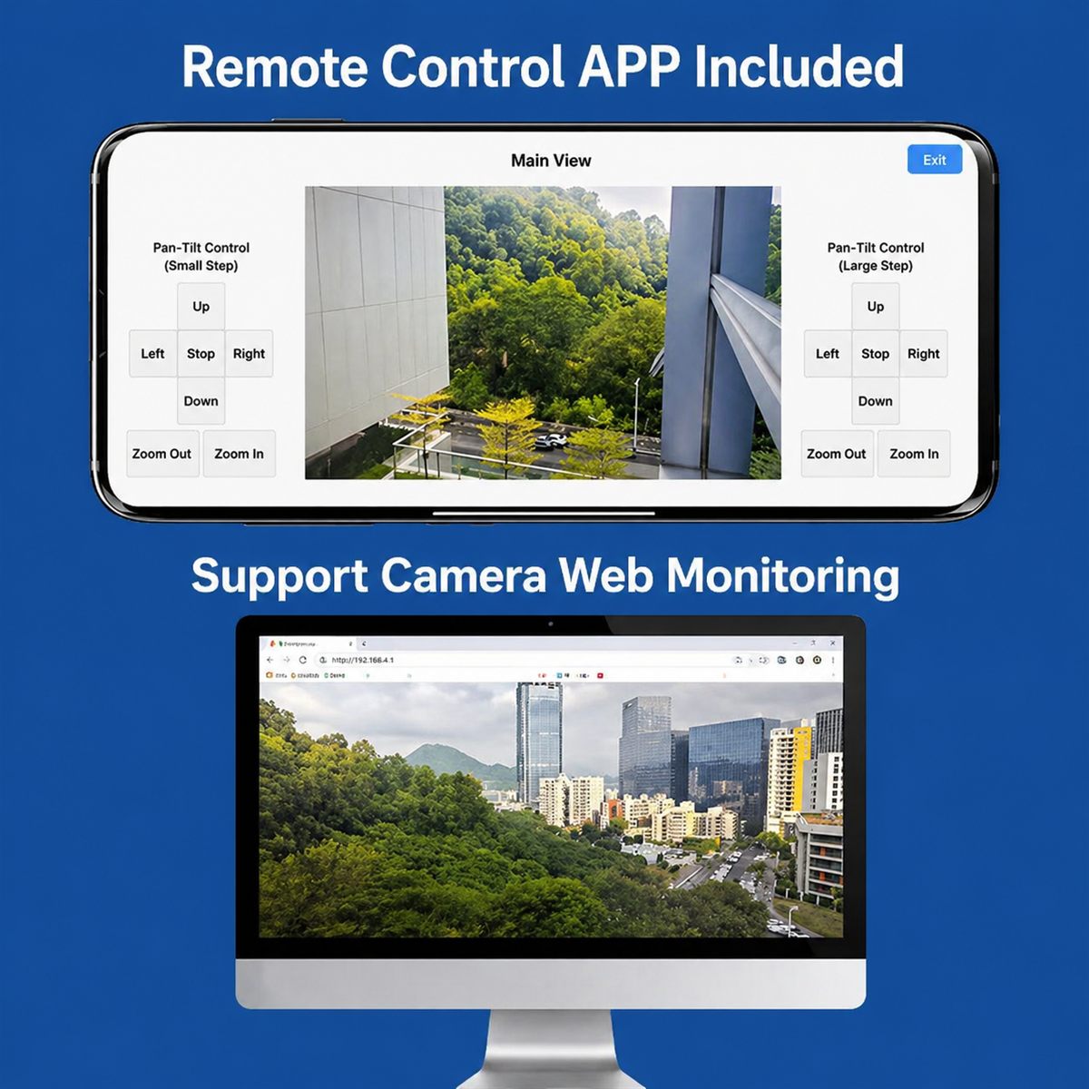ESP32 Vision Gimbal Blue remote control app image