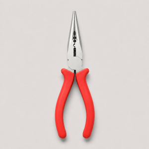 Unbranded red-and-black handled CR-V long-nose pliers