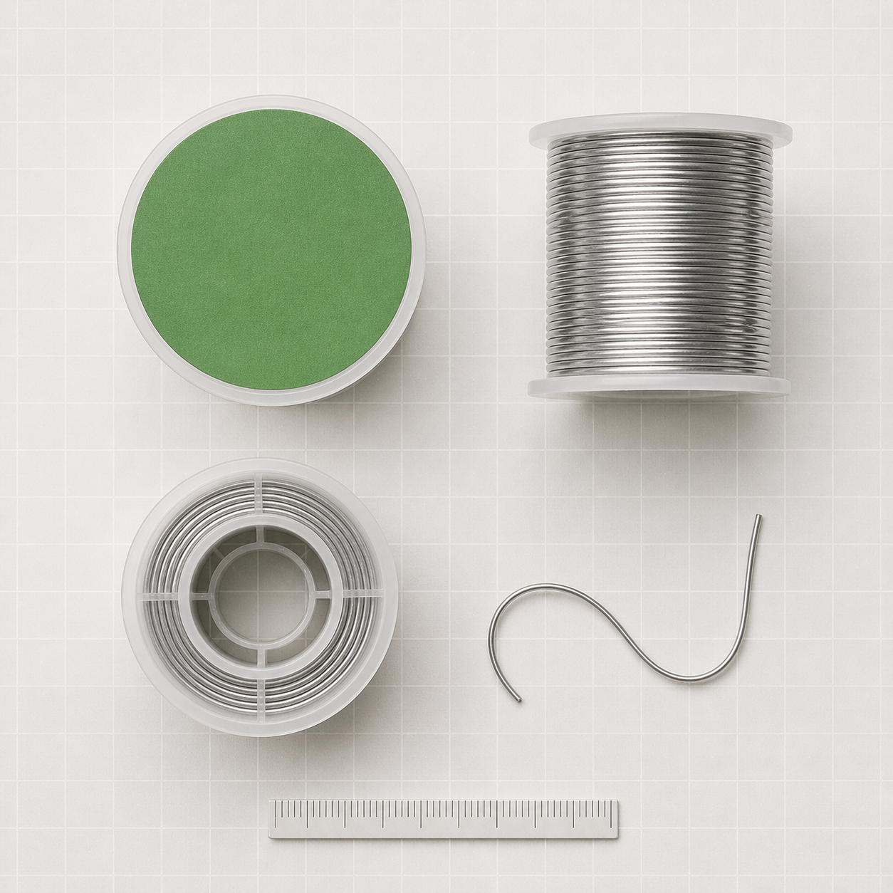 Unbranded solder wire spool configuration reference